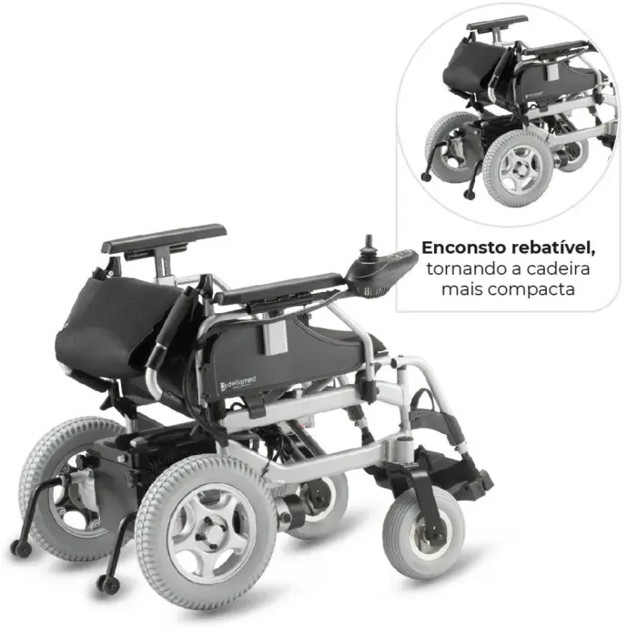 Cadeira de Rodas Dobrável Motorizada - D1000 Dellamed - Até 135kg - Largura 45 cm
