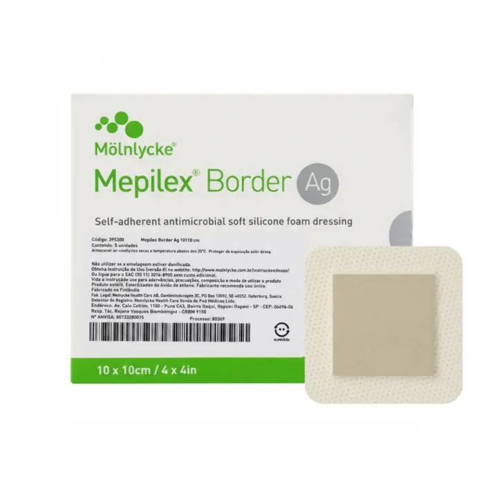 Curativo Mepilex Border AG 10x10cm Mölnlycke Unidade