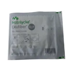Curativo de Prata Exufiber AG 10x12 - Carvão Ativado - Molnlycke