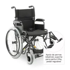 Cadeira de Rodas Dobrável em Aço - D400 Dellamed - Até 120 Kg - Largura 44 cm