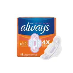 Absorvente Dia Ultra Suave Com Abas Always 8 Unidades
