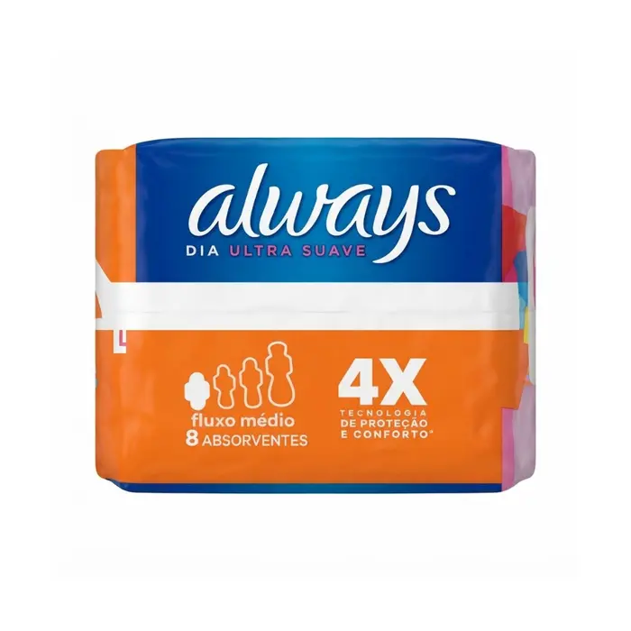 Absorvente Dia Ultra Suave Com Abas Always 8 Unidades