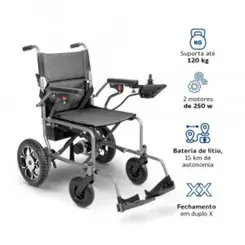 Cadeira de Rodas Dobrável Motorizada D750 Light Até 120kg Dellamed