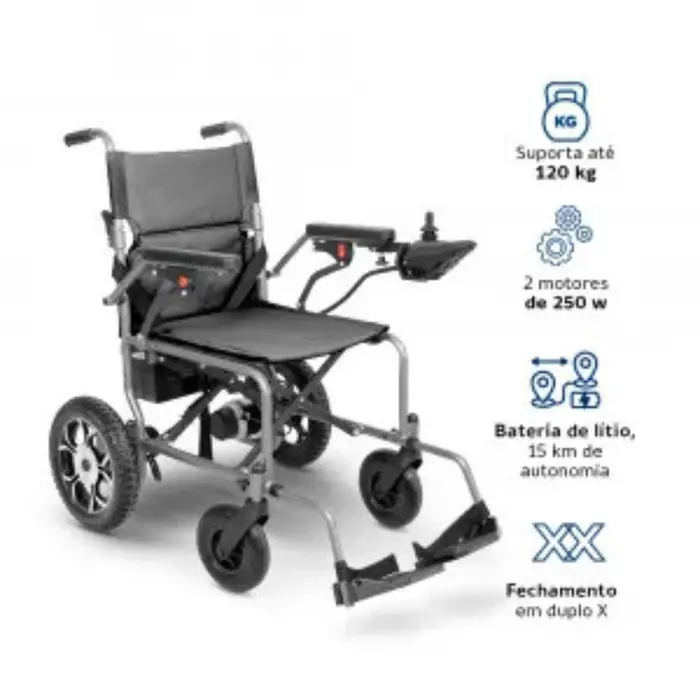 Cadeira de Rodas Dobrável Motorizada D750 Light Até 120kg Dellamed