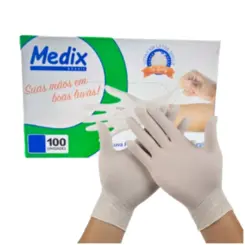 Luva de Procedimento Látex Medix Sem Pó - Não Médica - Tamanho PP - 100Un