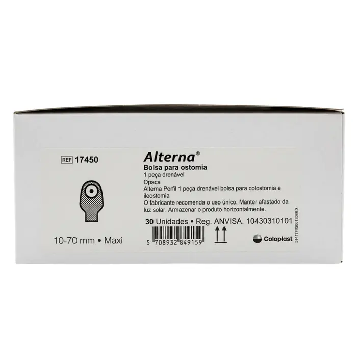 Bolsa Colostomia Drenável Recortável Opaca Alterna Perfil 17450 10/70mm Coloplast