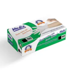 Luva de Procedimento Látex Medix Sem Pó - Não Médica - Tamanho M - 100Un