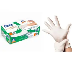 Luva de Procedimento Látex Medix Sem Pó - Não Médica - Tamanho M - 100Un