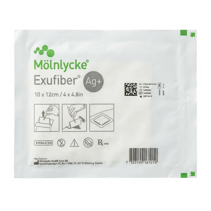 Curativo De Prata AG+ Carvão Ativado Exufiber 15x15cm Mölnlycke Unidade