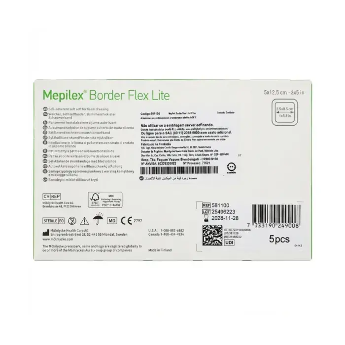 Curativo Hidrocoloide Mepilex Border Flex Lite 15x15cm Molnlycke
