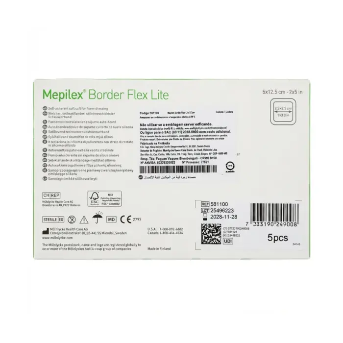 Curativo Mepilex Border Flex Lite 5x12,5cm Mölnlycke Unidade