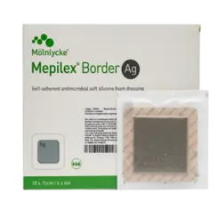 Curativo Border AG Carvão Ativado Mepilex 15X15cm Mölnlycke