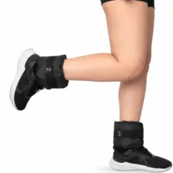 Caneleira Tornozeleira Emborrachada Preto 1kg Alux