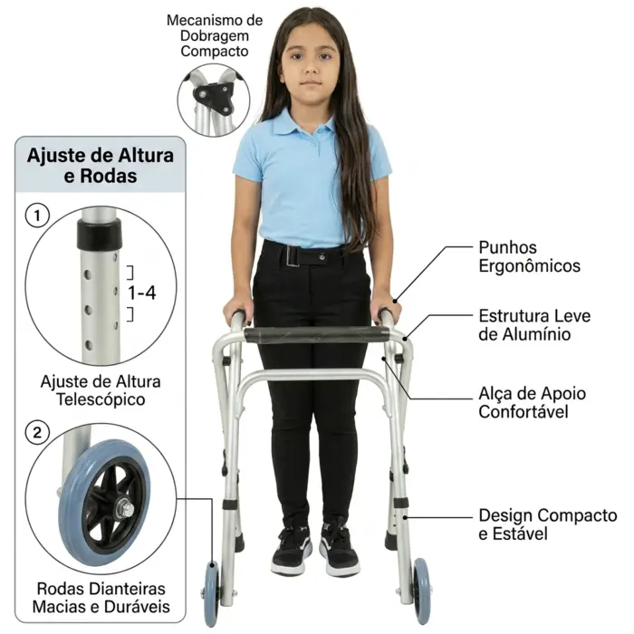 Andador Infantil com 2 Rodinhas Supermedy - Até 80Kg