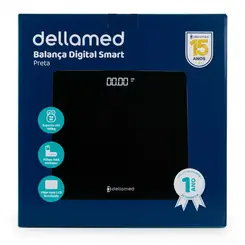 Balança Digital Corporal Smart Tela LED Preta Até 180kg Dellamed