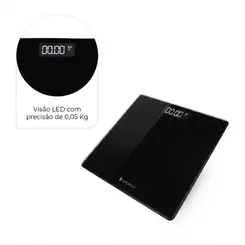 Balança Digital Corporal Smart Tela LED Preta Até 180kg Dellamed