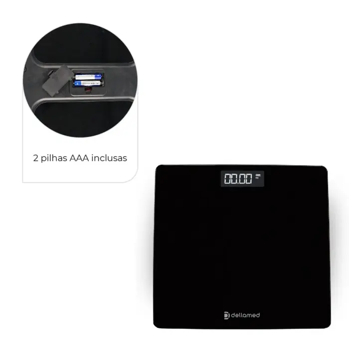 Balança Digital Corporal Smart Tela LED Até 180kg Dellamed