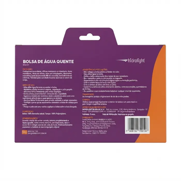 Bolsa De Água Quente BAQ101 1L Hidrolight