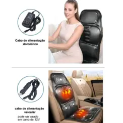Assento Massageador Carro e Casa 5 Motores com Aquecimento - Supermedy