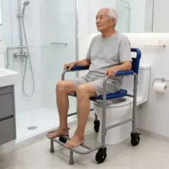 Cadeira de Banho Higiênica Supermedy Basic Slim - Até 90kg - Em Aço