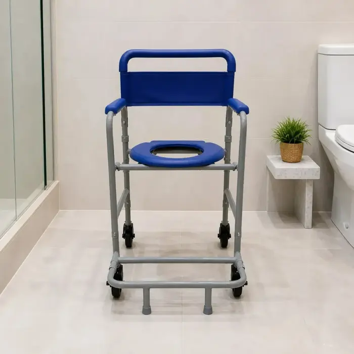 Cadeira de Banho Higiênica Supermedy Basic Slim - Até 90kg - Em Aço