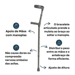 Muleta Canadense Articulada Supermedy - 01 Par