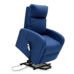 Poltrona do Papai Reclinável Massageadora com Elevação e Aquecimento - Cor Azul - Supermedy