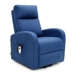 Poltrona do Papai Reclinável Massageadora com Elevação e Aquecimento - Cor Azul - Supermedy