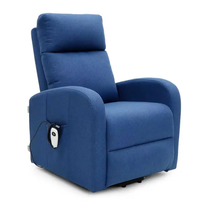 Poltrona do Papai Reclinável Massageadora com Elevação e Aquecimento - Cor Azul - Supermedy