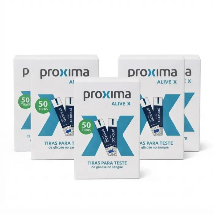 KIT Tiras Para Medir Glicose Próxima Alive 250 Unidades