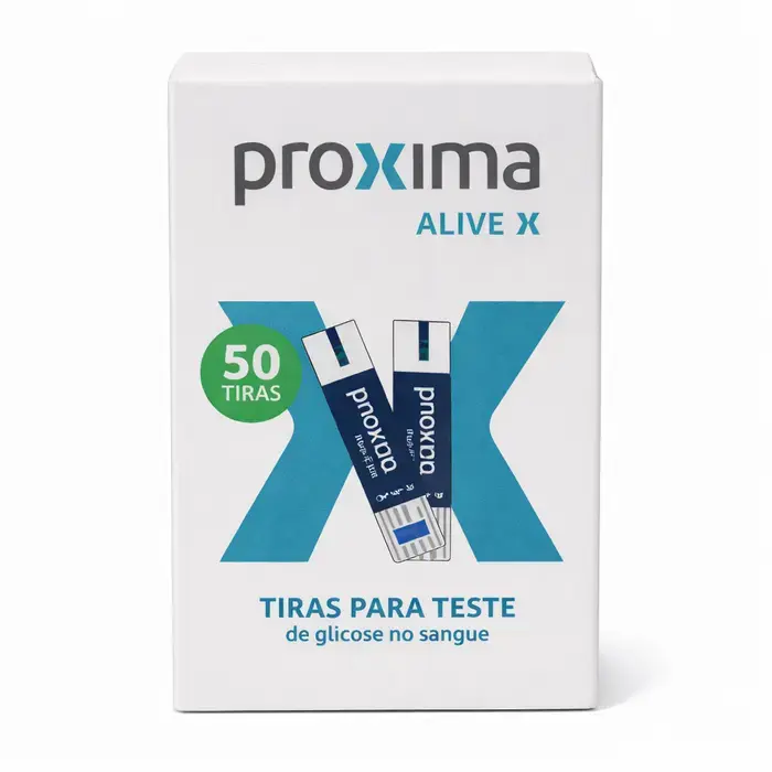 KIT Tiras Para Medir Glicose Próxima Alive 500 Unidades