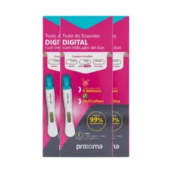KIT Teste De Gravidez Digital Com Indicador De Dias Proxima Alive 3 Unidades