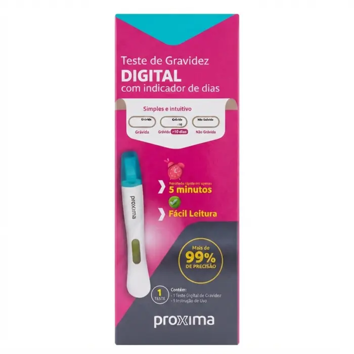 KIT Teste De Gravidez Digital Com Indicador De Dias Proxima Alive 3 Unidades