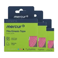 KIT Fita Kinesio Tape BC0198 Rosa Mercur 3 Unidades