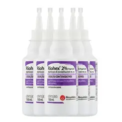 KIT Clorexidina Degermante Riohex 2% 100ml Rioquímica 5 Unidades