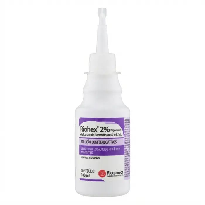 KIT Clorexidina Degermante Riohex 2% 100ml Rioquímica 5 Unidades