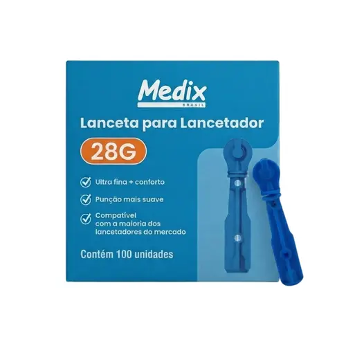 KIT Lanceta Para Lancetador Azul 28g Medix 300 Unidades