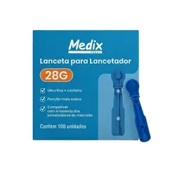 KIT Lanceta Para Lancetador Azul 28g Medix 300 Unidades