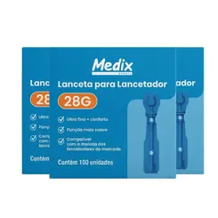 KIT Lanceta Para Lancetador Azul 28g Medix 300 Unidades