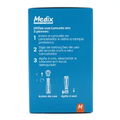 KIT Lanceta Para Lancetador Azul 28g Medix 300 Unidades