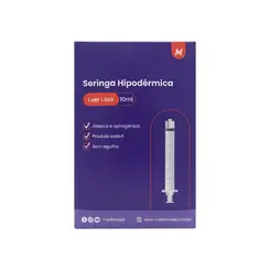 Seringa Hipodérmica Sem Agulha Bico Rosca 10ml Medix Caixa 100 Unidades