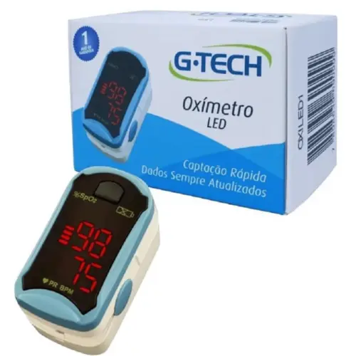 Oxímetro de Dedo Portatil G-tech OXILDC2 Medidor de Saturação de Oxigênio