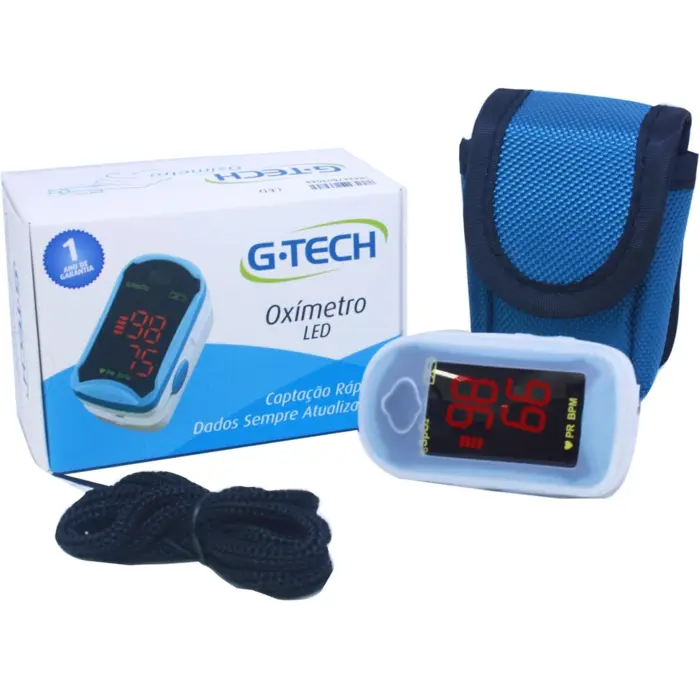 Oxímetro de Dedo Portatil G-tech OXILDC2 Medidor de Saturação de Oxigênio