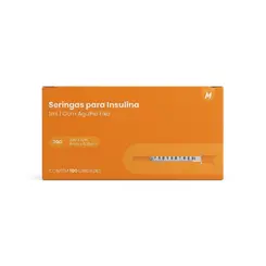 Seringa Descartável Para Insulina Com Agulha 8x0,30mm 1ml Medix 100 Unidades