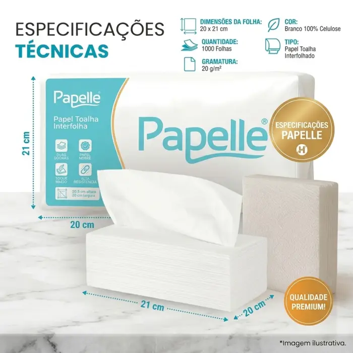 Papel Toalha Interfolha 1000 Folhas 100% Celulose Branco - Hope
