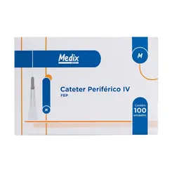Cateter Periférico IV Intravenoso 22g Medix 100 Unidades