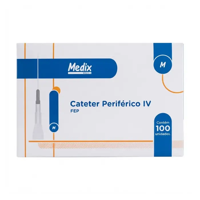 Cateter Periférico IV Intravenoso 22g Medix 100 Unidades