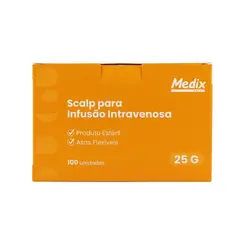 Scalp Para Infusão Intravenosa 25G Medix 100 Unidades