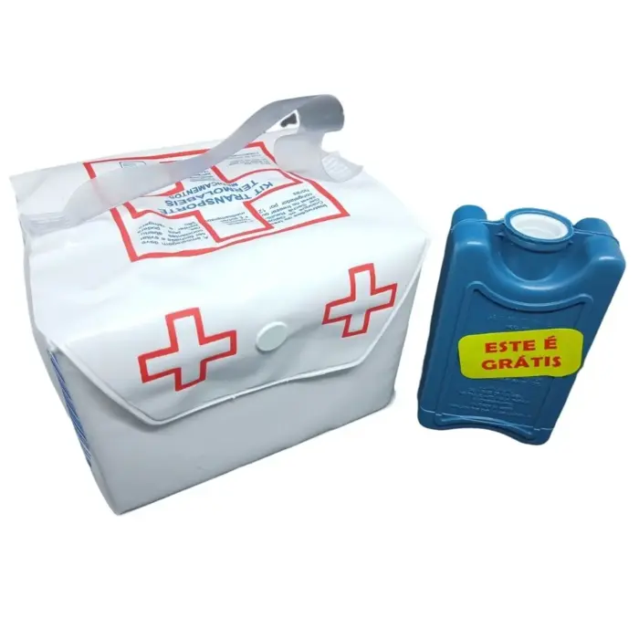 Kit Transporte de Insulina 2000ml Bolsa Térmica com Gelo Rígido Incluso
