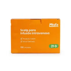 Scalp Para Infusão Intravenosa 21G Medix 100 Unidades